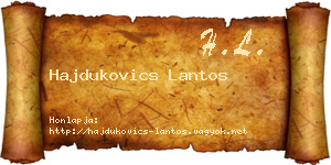 Hajdukovics Lantos névjegykártya